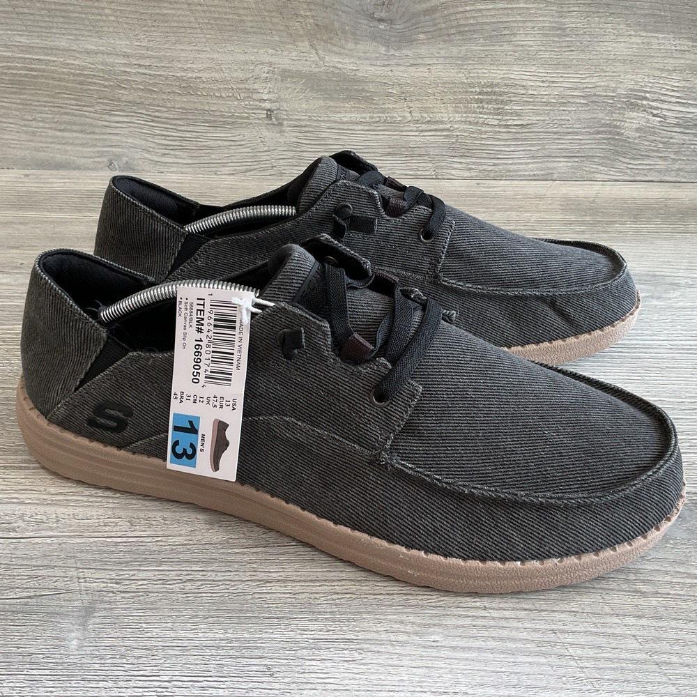 Skechers Melson Air-Cooled Memory Foam Slip-On Shoe 58884 Mens Size 13 Black NEW
